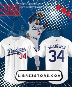 Los Angeles Dodgers Fernando Valenzuela FOREVER 34 Special Jersey V3