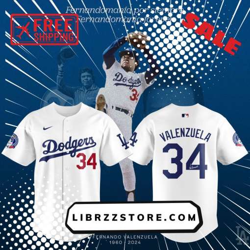 Los Angeles Dodgers Fernando Valenzuela FOREVER 34 Special Jersey V3