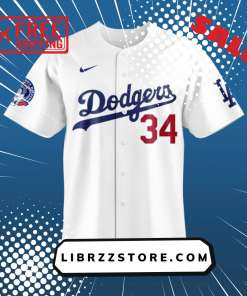 Los Angeles Dodgers Fernando Valenzuela FOREVER 34 Special Jersey V3