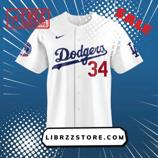 Los Angeles Dodgers Fernando Valenzuela FOREVER 34 Special Jersey V3