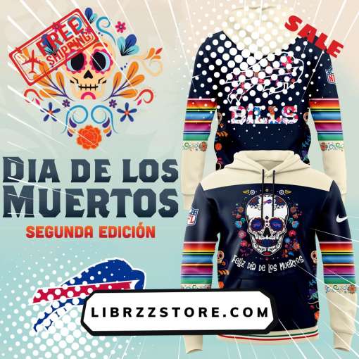 Men’s Nike Buffalo Bills 2024 NFL Dia De Los Muertos Premium Limited Pullover Hoodie