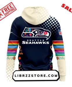 Mens Nike Seattle Seahawks 2024 NFL Dia De Los Muertos Premium Limited Pullover Hoodie 3 1