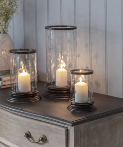 Laura Ashley Bronze Hurricane Candle Holder – 23 cm – Medium