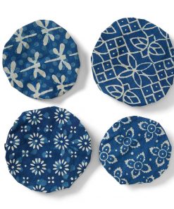 Indigo Dabu Bowl Covers – Set of 4